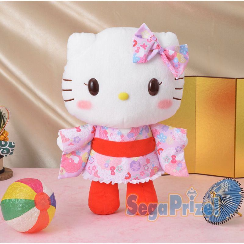 SEGA 正版 日版 Hello kitty 粉紅櫻花 和服款 景品 絨毛娃娃 玩偶