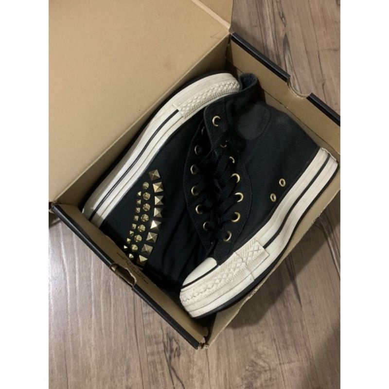 Converse Chuck Taylor All Star Lux 布面 卯釘 黑 增高鞋 內增高 帆布鞋二手 八成新