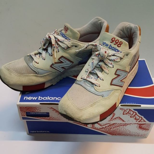 New balance M998BT 淺灰紅藍麂皮美製鞋款