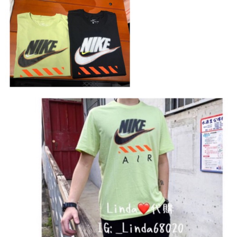 Linda❤️代購 Nike AIR NSW 男裝 刺繡LOGO 運動短袖 短袖T恤 螢光綠CT6533-367 010