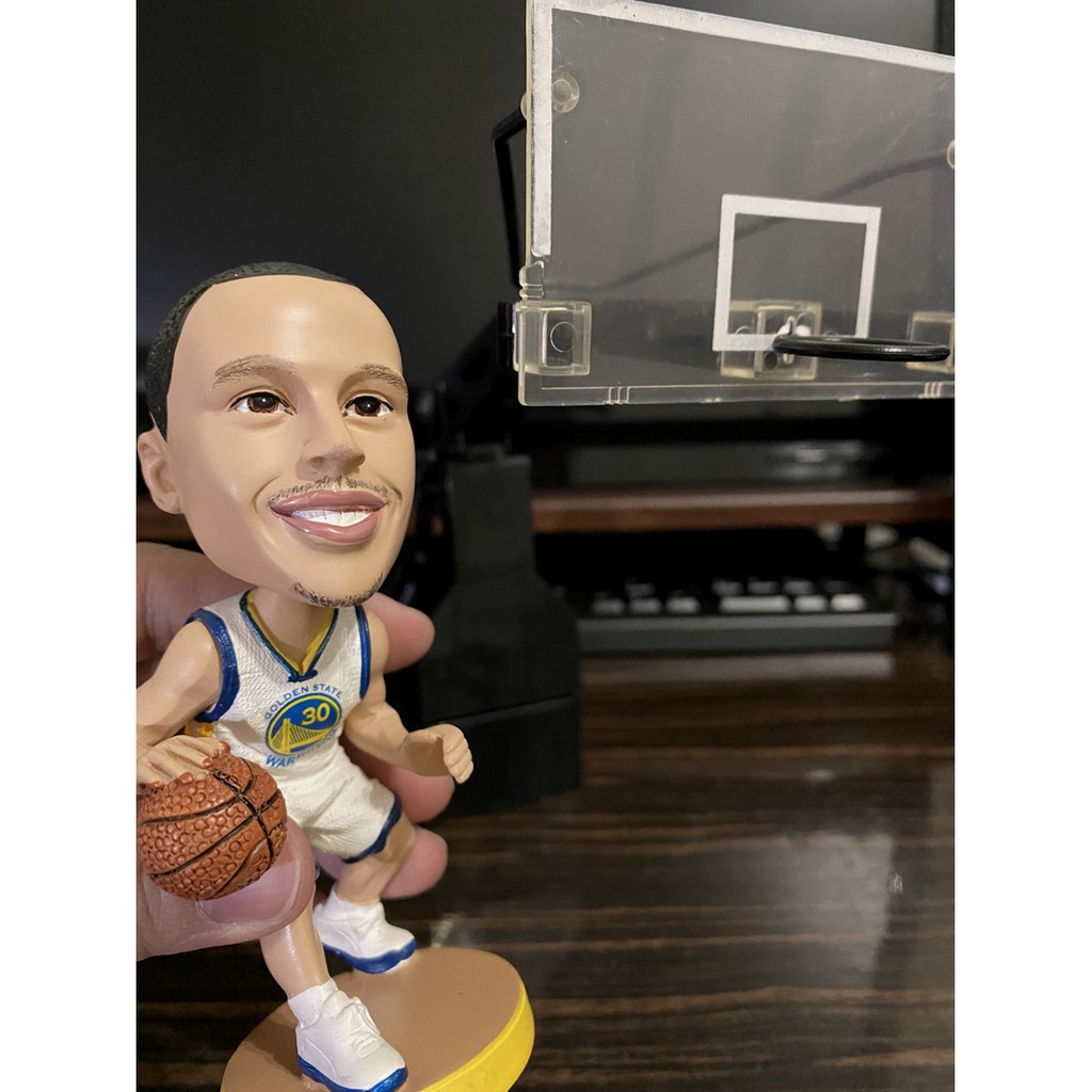 指定買家【二手/展示價】NBA搖頭公仔 勇士隊 Curry + 組合式籃架架 可升降 (均無盒)