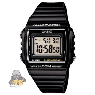 【CASIO】臺灣卡西歐公司貨 簡約大方數位電子錶 50米防水-黑(W-215H-1A)