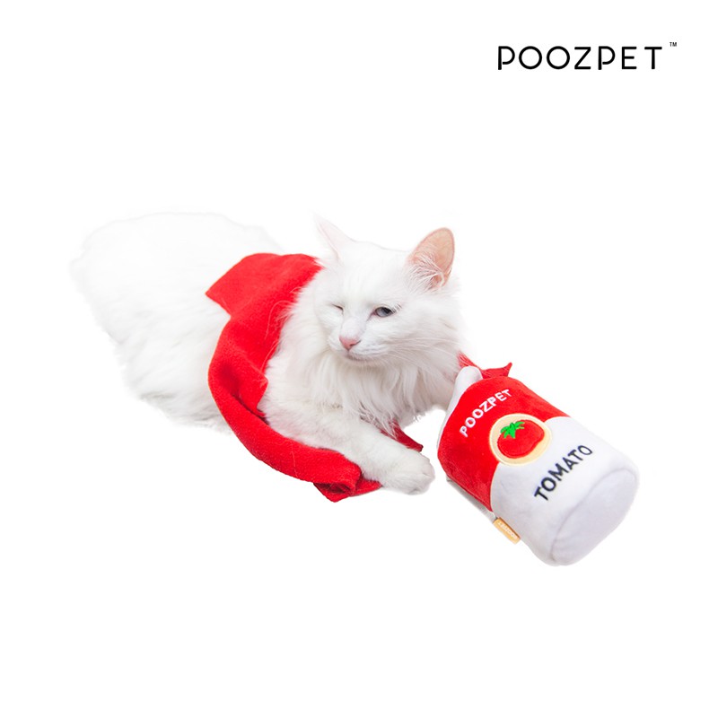 POOZPET 番茄罐頭 益智扯紙玩具 氣味玩具 貓咪玩具 造型 玩偶 益智玩具 貓用 寵物用 扯紙玩具 互動玩具 氣味