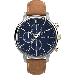 【TIMEX】天美時 風格系列 三眼雅仕手錶 ( 深藍 /金銀 / 棕 TXTW2U39000)