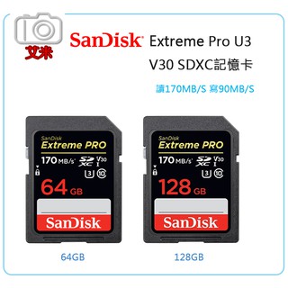 《現貨》公司貨SanDisk Extreme Pro SDXC 128GB 200MB U3 V30記憶卡 64GB