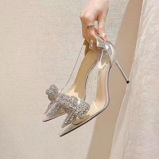水晶透明高跟鞋 女細跟鞋 尖頭高跟鞋 新娘婚鞋 女跟鞋