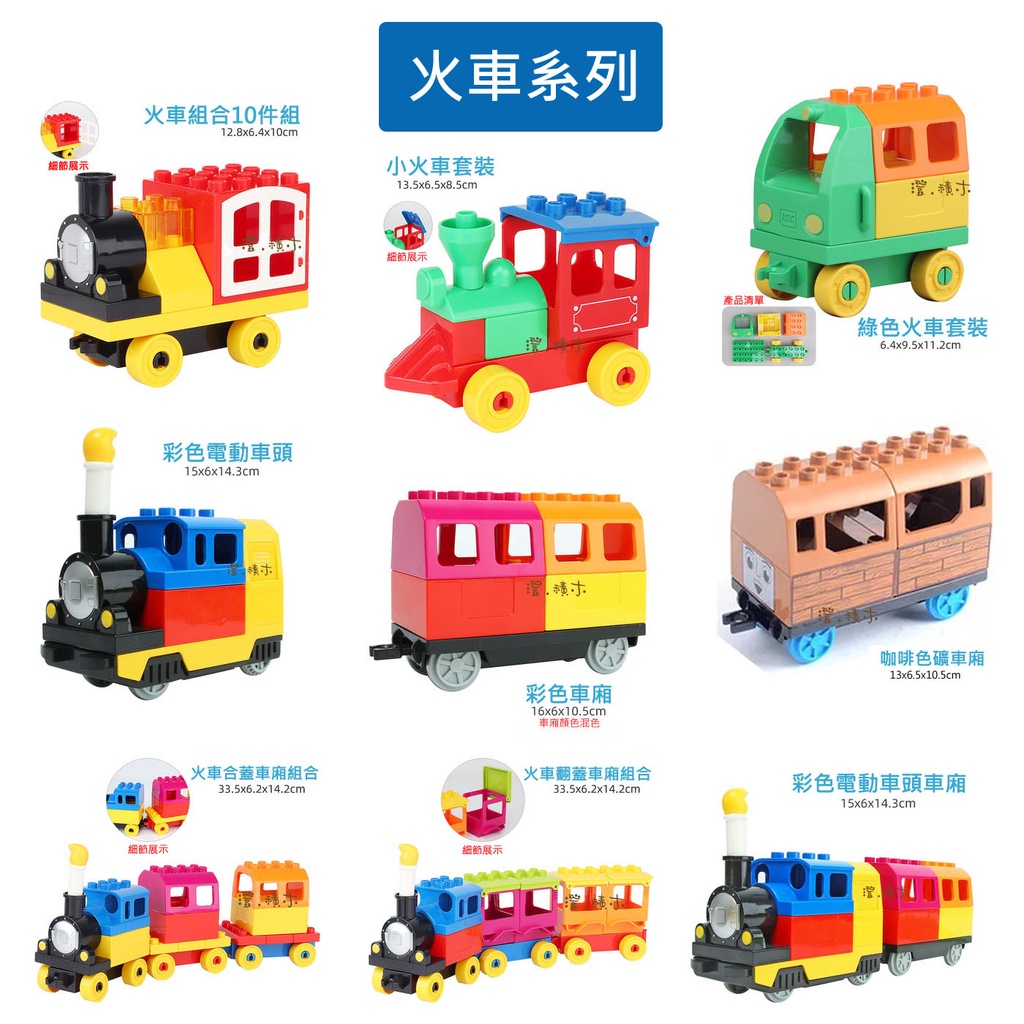 澄 積木 H53交通 基隆現貨大顆粒積木配件相容得寶樂高噗噗小火車積木火車合蓋車廂翻蓋車廂火車頭火車組合 蝦皮購物