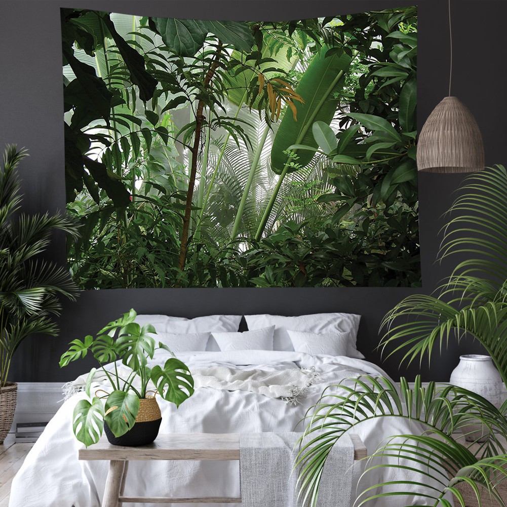 11 9 北歐ins風熱帶雨林植物背景墻掛布芭蕉葉森林掛毯裝飾畫掛毯蓋布 蝦皮購物