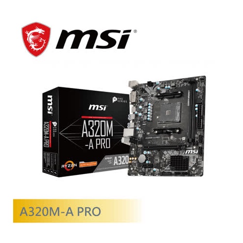 微星 A320M-A-PRO MAX 主機板 | AMD A320 晶片組 Micro-ATX 32GB DDR4 記憶體