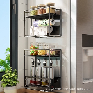 【現代 簡約】廚房冰箱頂收納置物架側側壁壁掛側面掛式掛籃旁邊的掛鉤調料掛架