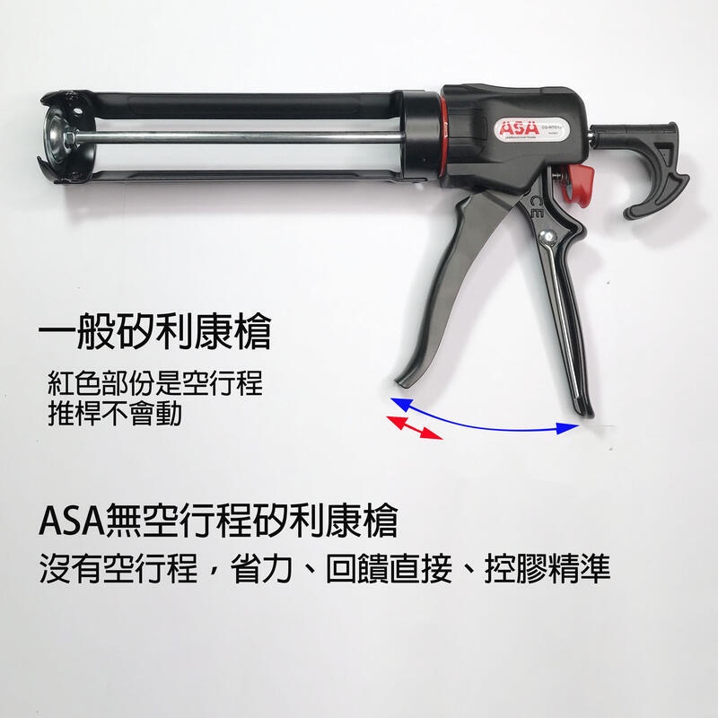 台灣製 ASA 專利無空行程省力不滴膠矽利康槍 CG-NTG128 極易控膠填縫膠槍 silicone打糊槍《昇瑋五金》