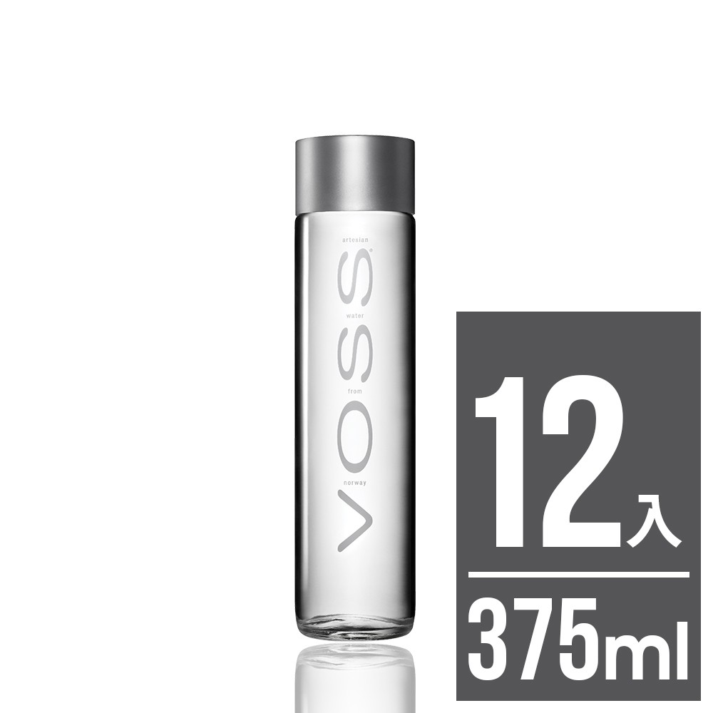 【VOSS芙絲】挪威極致純淨礦泉水 即期品效期2024/3/15(375mlx12入) - 時尚玻璃瓶