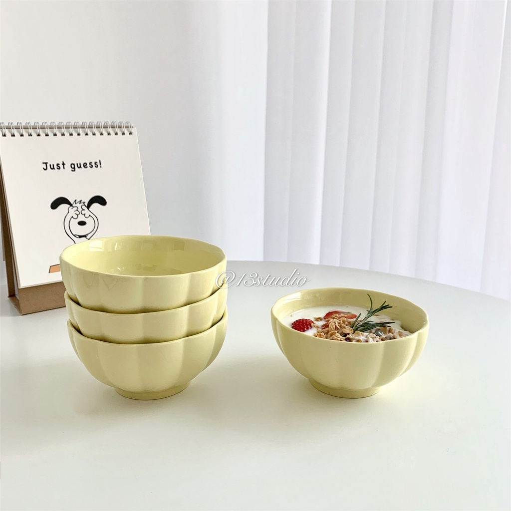【PP Home】ins韓國南瓜陶瓷碗 彩色簡約風網紅米飯碗 沙拉碗 早餐小碗 南瓜碗