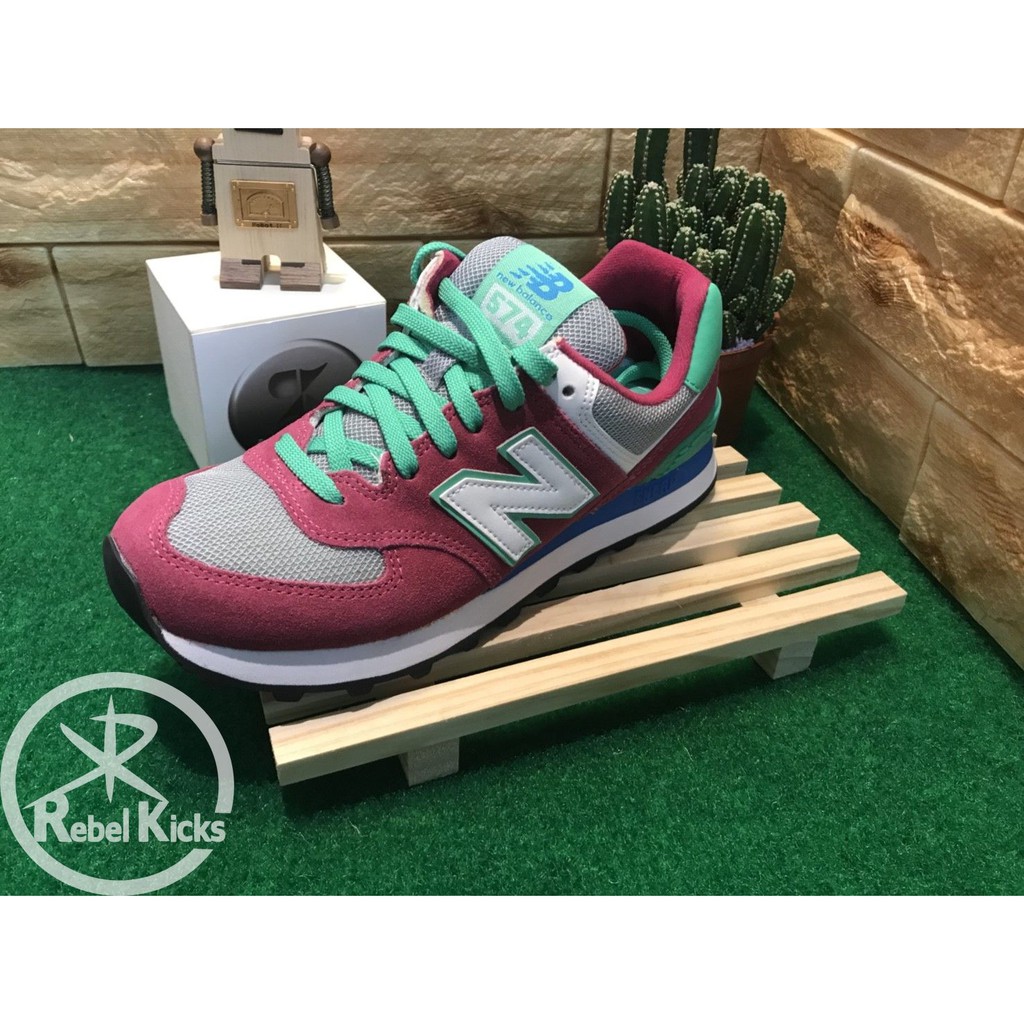 NB New Balance 574 桃紅復古慢跑鞋女段WL574CPV | 蝦皮購物