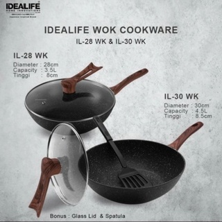 Idealife Wok Pan Cookware Pan Pot IL-28WK