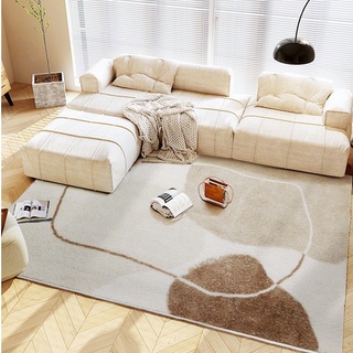日式地毯 客廳沙發茶几毯 ins風家用地毯 簡約書房地墊 棕色厚仿羊絨臥室地墊