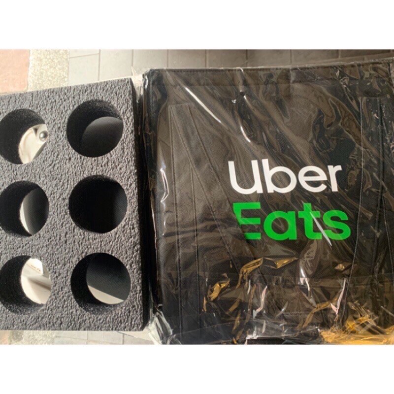 Uber Eats 官方正品 飲料 小提袋 （含杯架）提袋 飲料袋 肩袋 背袋 環保袋 手提袋 購物袋 不織布袋 肩背袋