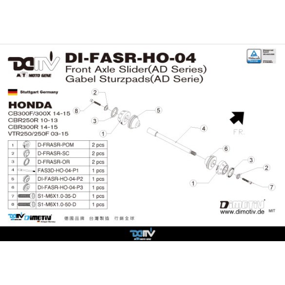 Motobank Cb300f 300x Cbr300r Vtr250 250f 鋁環前避震器防摔球dmv 蝦皮購物