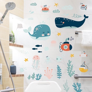 五象設計 水下世界鯨魚貼紙兒童房幼兒園裝飾貼紙