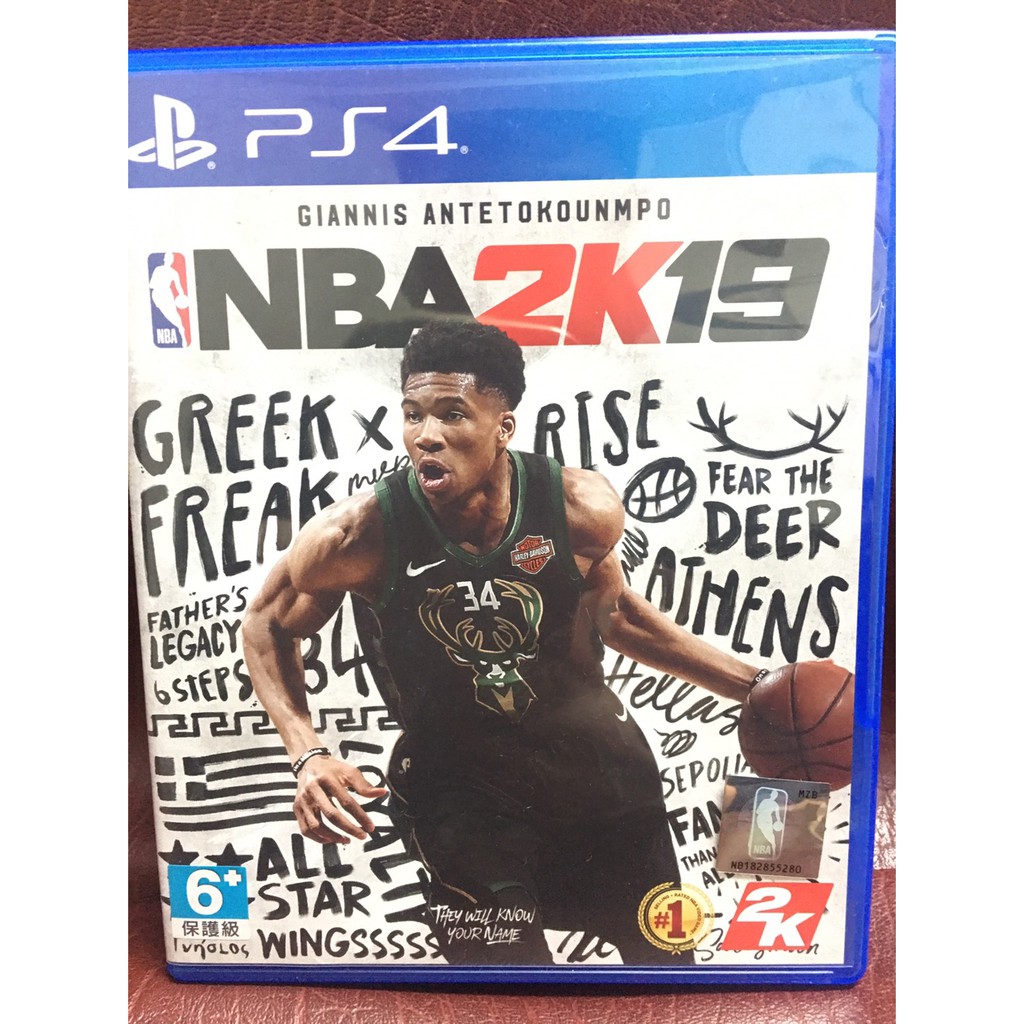NBA 2K19 PS4 遊戲 中文字幕 英文語音 GIANNIS ANTETOKOUNMPO 封面2K 2019 二手