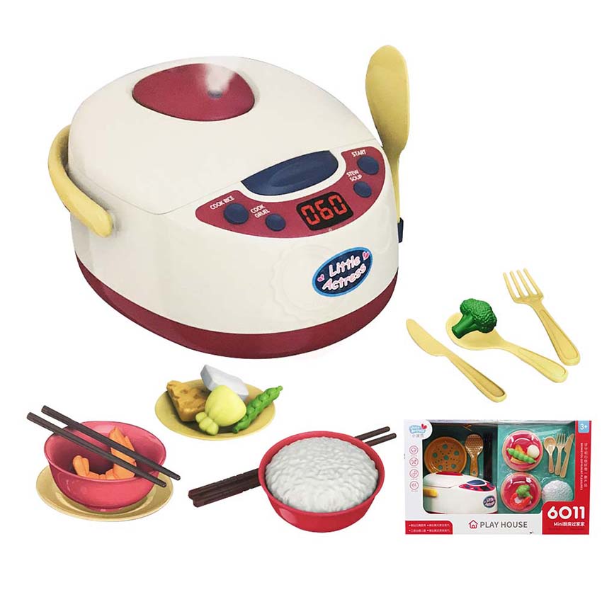 電鍋 餐具 套裝 #YY6011 廚房 煮飯 飯鍋 電子鍋 仿真 聲光 扮家家酒 兒童 玩具 《玩具老爹》