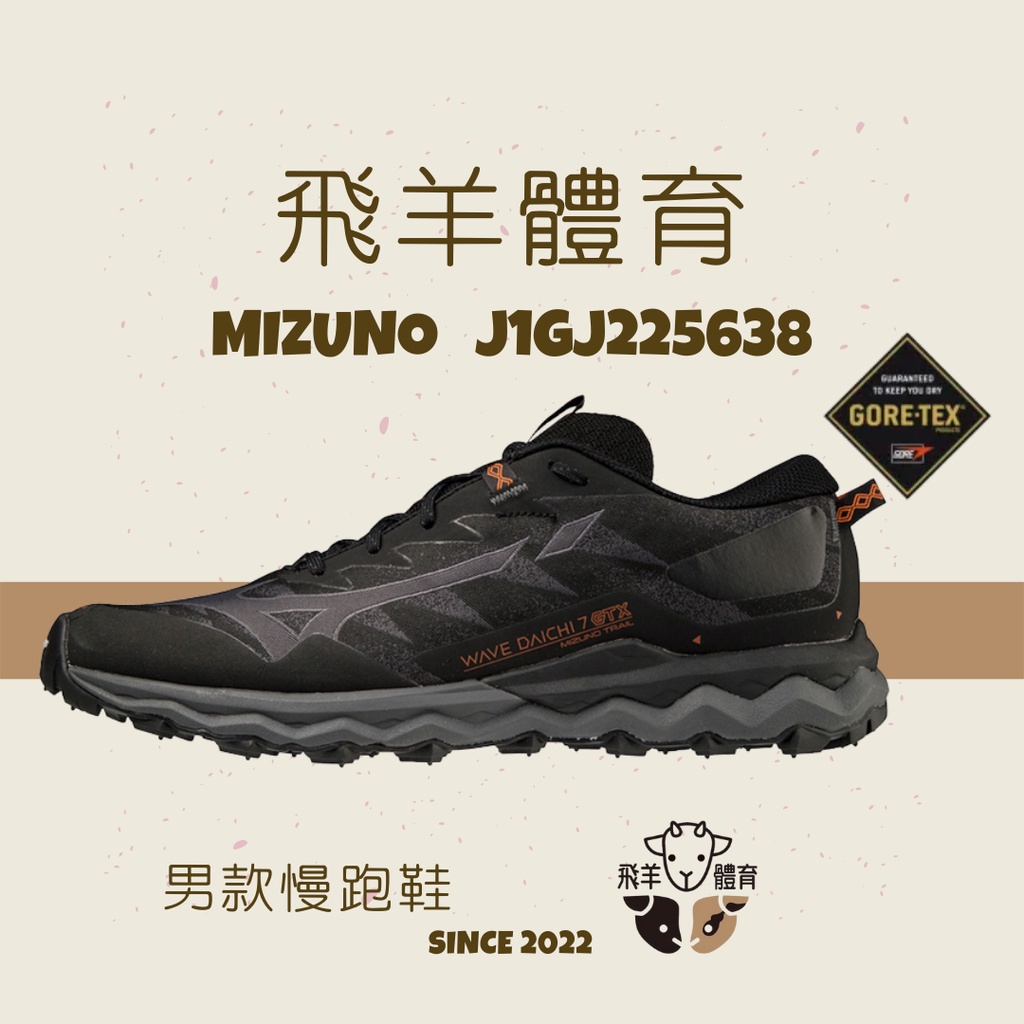 飛羊體育🐑MIZUNO WAVE DAICHI 7 GTX 男款 慢跑鞋 J1GJ225638 防水 户外 越野 耐磨