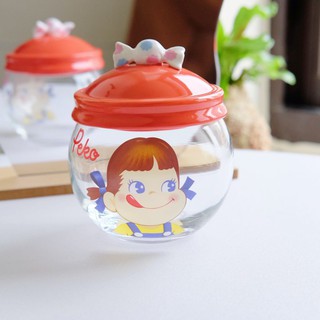 《不二家Peko》🇯🇵日本商品 牛奶妹玻璃糖果罐 收納罐 ペコちゃん日落小物 生日禮物