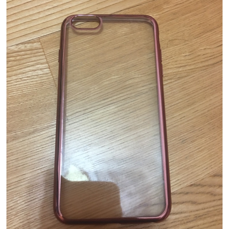 （二手）iphone 6/6s plus 玫瑰金 邊框 透明殼 手機殼 軟殼