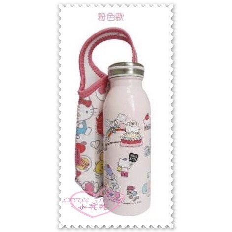 ♥小花花日本精品♥ Hello Kitty 真空不鏽鋼瓶 隨身瓶 水瓶 保溫 保冷 粉色 附布袋 攜帶方便 (預購)