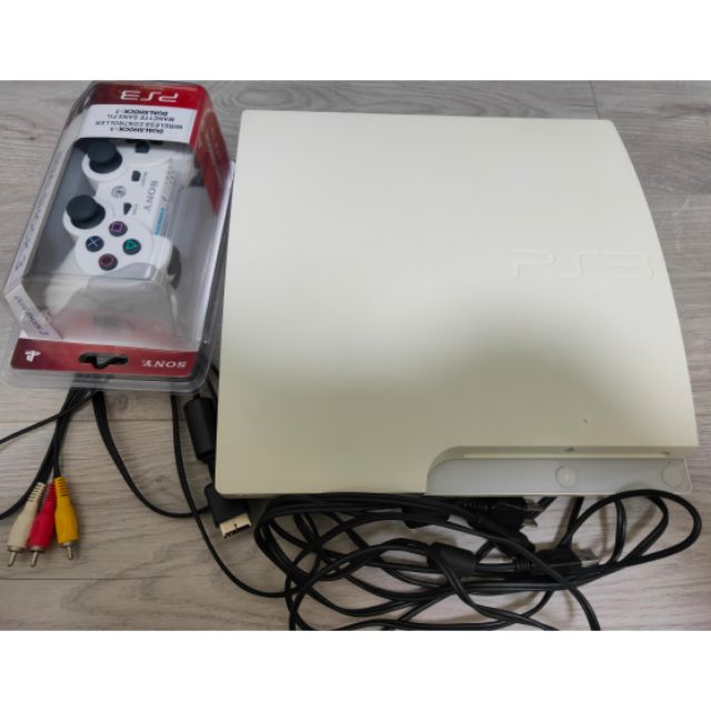 Ps3 3007a 160g白色主機 全新白色手把含av端子線 電源線 手把充電線台中北屯可面交 蝦皮購物