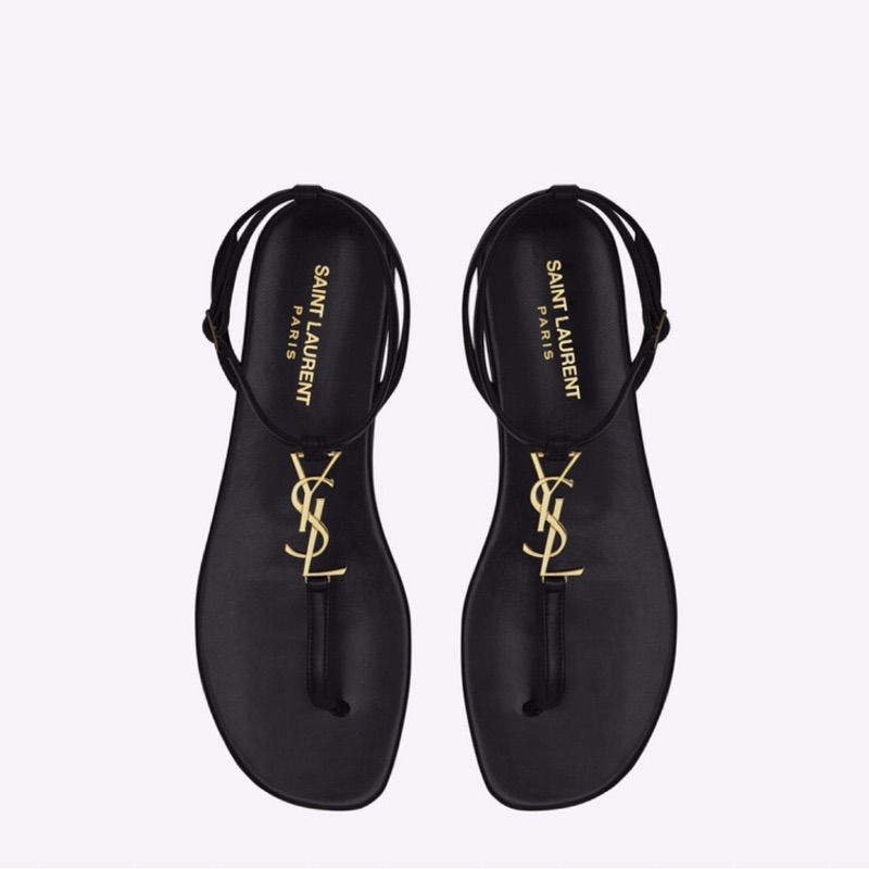 YSL 金logo涼鞋
