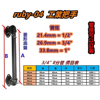 ruby-04 造型把手 ㄇ字型水管把手 工業風.工業把手.工業配件.復古風.衣架.造型衣架