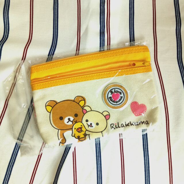 拉拉熊 rilakkuma 雙層 化妝包 收納袋 筆袋 鉛筆盒 萬用包 收納包 帆布筆袋 情人節 畢業禮物 生日禮物