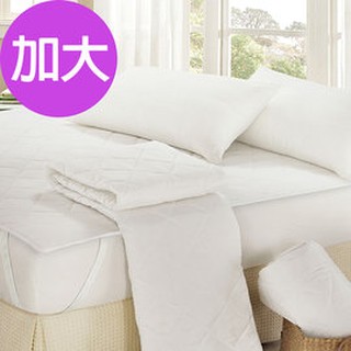 【精靈工廠】☆臺灣精製☆北歐風純白平單式保潔墊-加大