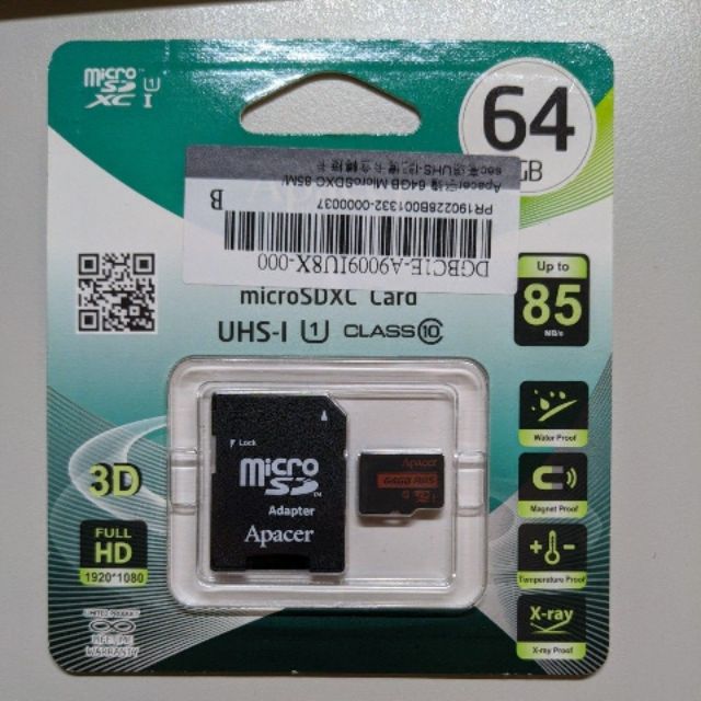 宇瞻64G microSD記憶卡 USH-10 RBS