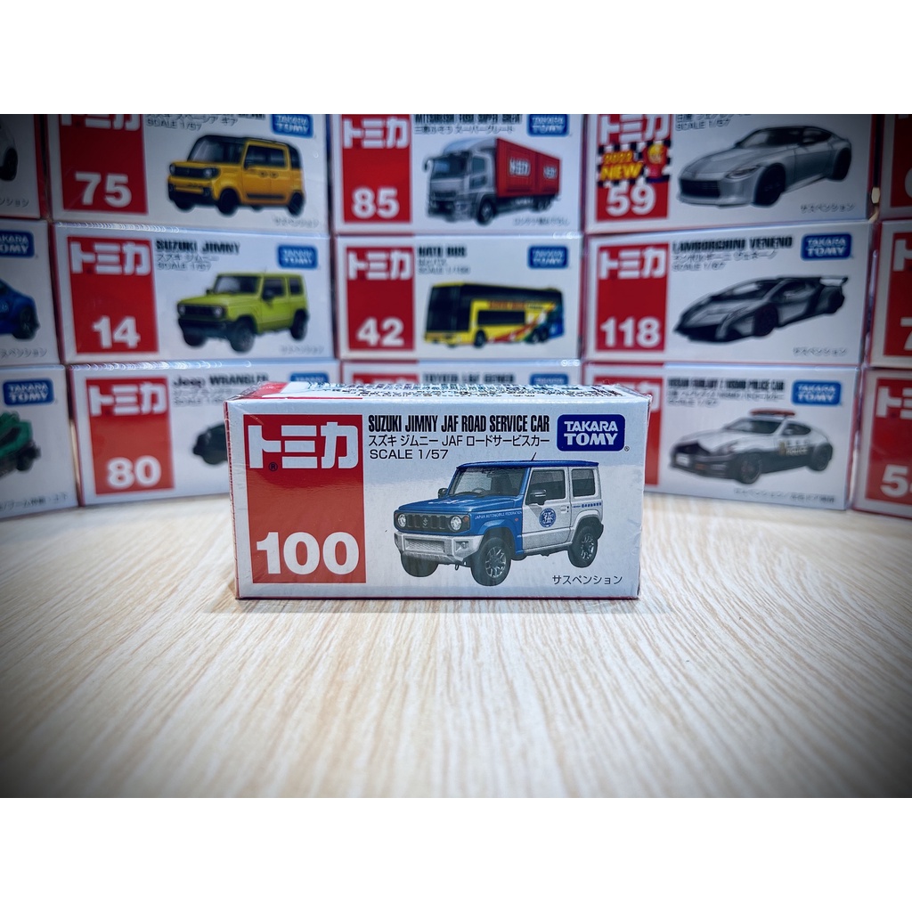 ＊秘密積地＊TOMICA NO.100 SUZUKI Jimny JAF 道路救援車 買就送 塑膠「保護盒」