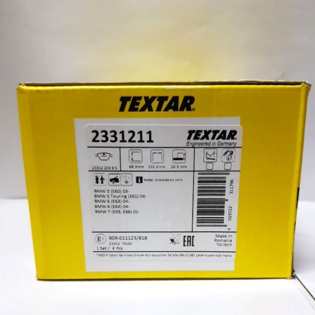 BMW 德國 TEXTAR 前煞車皮 來令片 E60 E61 E63 E64 E65 E66