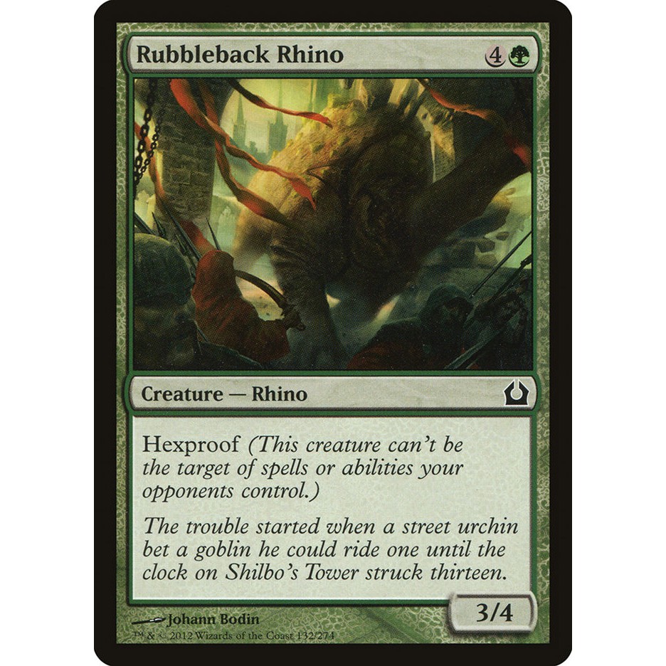 Mtg 魔法風雲會再訪拉尼卡 132 閃c 礫脊犀牛rubbleback Rhino 野面背のサイ 蝦皮購物