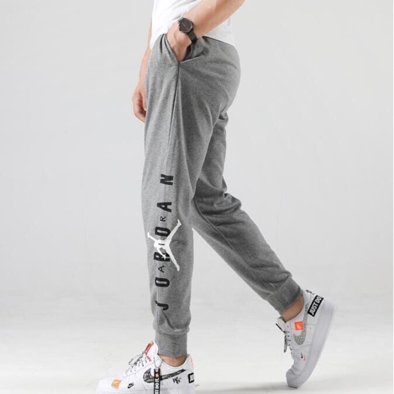 現貨L Nike air Jordan 縮口褲 棉褲 薄款 AR4787091 大logo 飛人 灰色