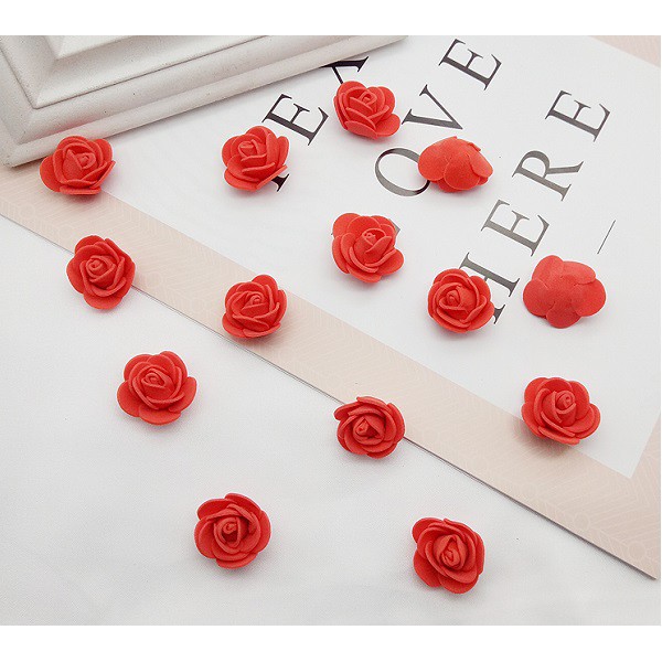 2 5cm仿真泡棉玫瑰花頭 花環 喜糖盒 手工小花束 紅色 一朵 蝦皮購物