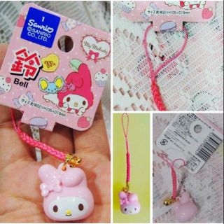 牛牛ㄉ媽*日本進口正版商品美樂蒂手機吊飾 MY MELODY 美樂蒂鈴噹造型吊飾 包包吊飾 臉臉款