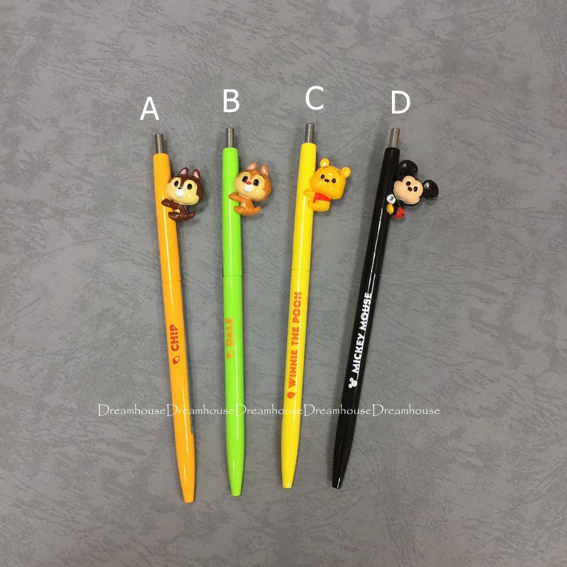 日本製 迪士尼 維尼 小熊維尼 奇奇蒂蒂 米奇 黑筆 原子筆 筆