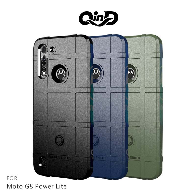 QinD Moto G8 Power Lite 戰術護盾保護套 保護殼 防摔 手機殼 鏡頭加高 軍工加厚 TPU 偏硬