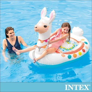 剩最後一個彩盒有受損【INTEX】羊駝造型座騎/戲水二用/浮排 適用3歲+ 15130410(57564)