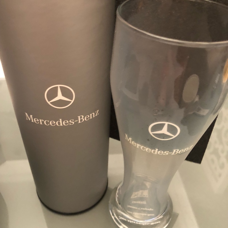 Mercedes-Benz 賓士 透明啤酒杯 全新 （約700CC)