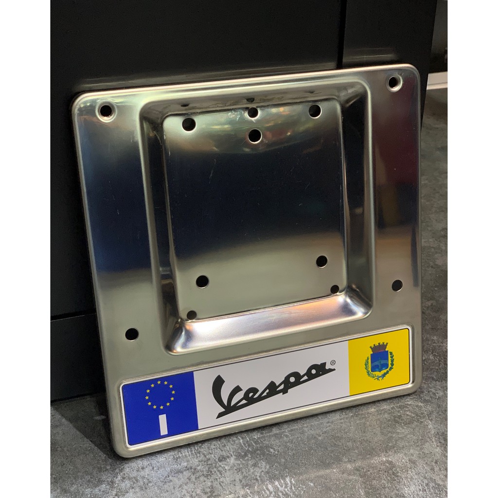 VESPA偉士牌 全車系適用 方型金屬白鐵牌框 牌照框 大牌背板 車牌