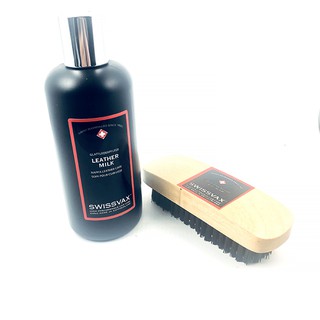瑞士 Swissvax Leather Milk 250ml+Leather Brush皮椅刷 真皮皮椅保養組 好蠟