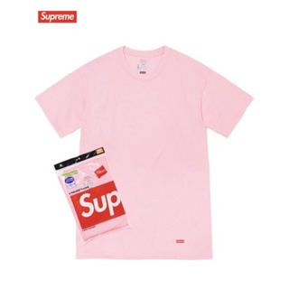 {OGC}Supreme Hanes Checker Tagless 粉紅 短T