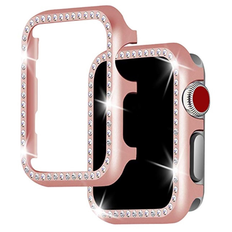 適用Apple Watch 6 se 5 4 3 2 1水晶鑽石錶殼38mm/40mm/42mm/44mm蘋果錶殼保護蓋