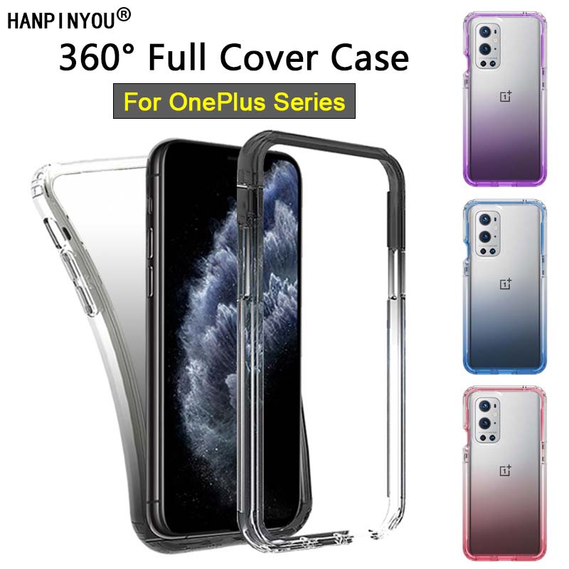 適用於 OnePlus 9 Pro Nord N10 N100 N200 5G 360 全覆蓋漸變手機殼 PC 和矽膠